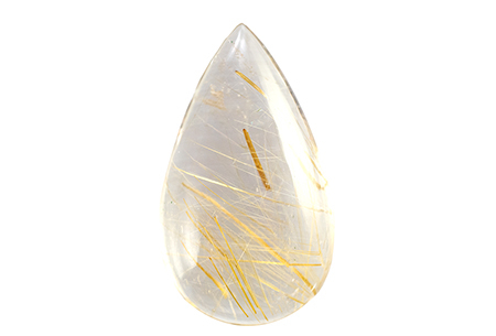 Quartz with golden rutile, cabochon